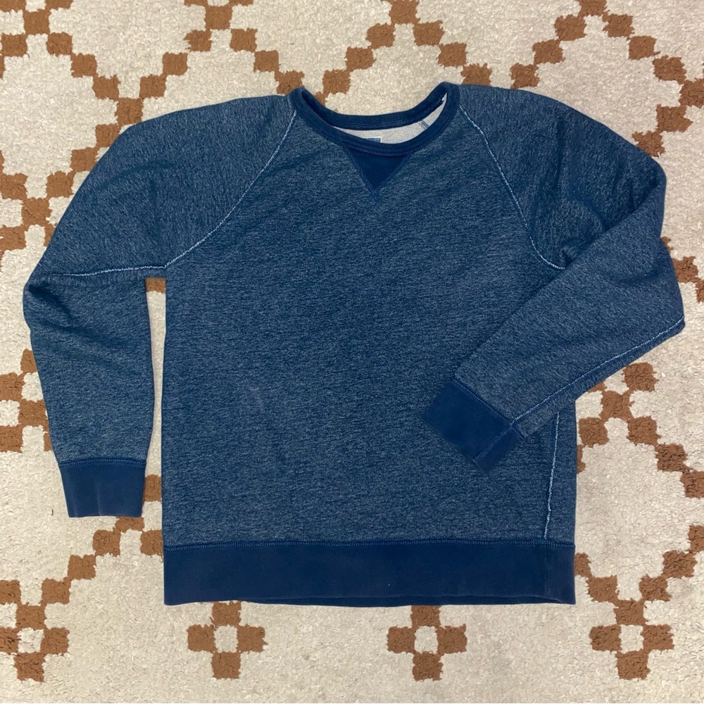 J Crew Vintage Fleece Blue Thick Warm Longsleeve Shirt Women’s Large Imperfect